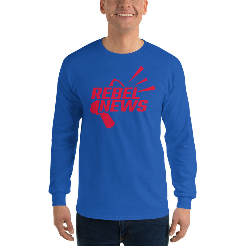 Load image into Gallery viewer, Rebel News Horn Logo (Red)- Unisex Long Sleeve Shirt
