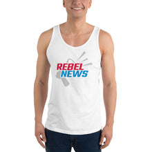 Load image into Gallery viewer, Rebel News Horn Logo (Red &amp; Blue)- Unisex Tank Top
