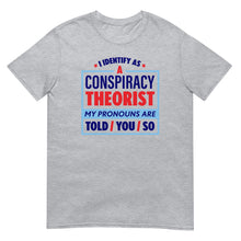 Load image into Gallery viewer, I Identify As A Conspiracy Theorist Tee
