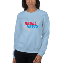 Load image into Gallery viewer, Rebel News Horn Logo (Red &amp; Blue)- Unisex Crew Neck
