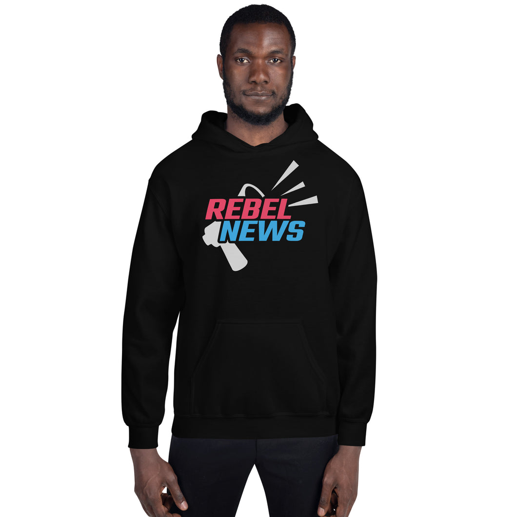 Rebel News Horn Logo (Red & Blue)- Unisex Hoodie
