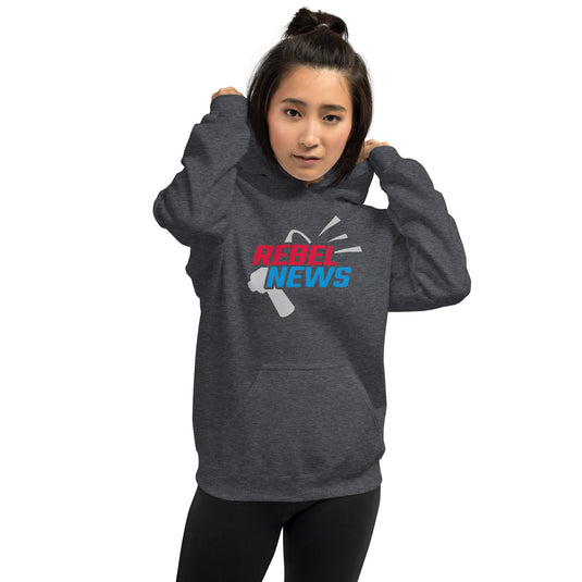 Rebel News Horn Logo (Red & Blue)- Unisex Hoodie