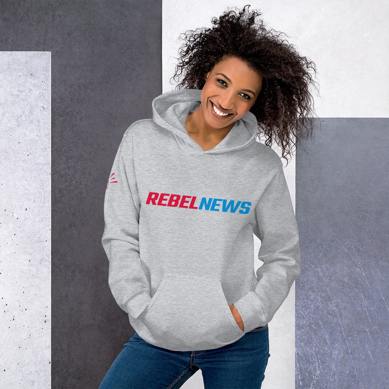 Load image into Gallery viewer, Rebel News Typography Logo- Unisex Hoodie
