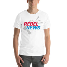 Load image into Gallery viewer, Rebel News Horn Logo (Red &amp; Blue)- Unisex T-Shirt
