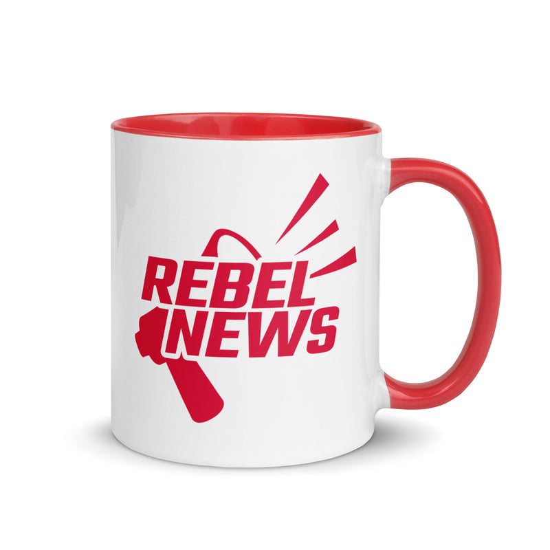 Load image into Gallery viewer, Rebel News Horn Logo (Red)- Two-Tone Mug
