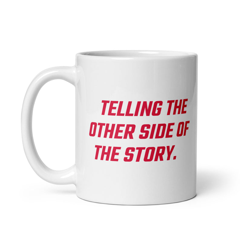 Load image into Gallery viewer, Rebel News Horn Logo (Red &amp; Blue)- White Glossy Mug
