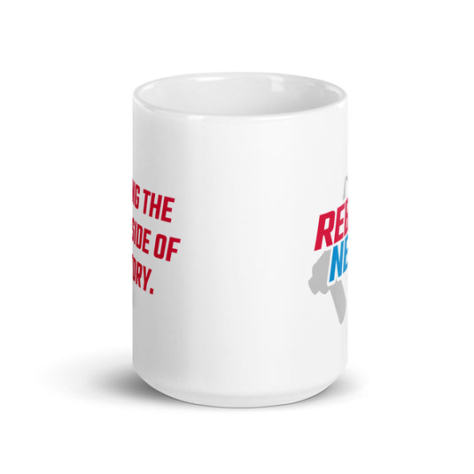 Rebel News Horn Logo (Red & Blue)- White Glossy Mug