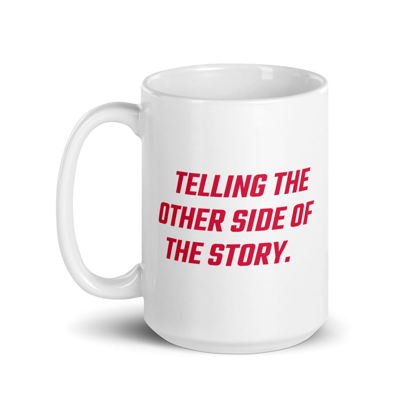 Load image into Gallery viewer, Rebel News Horn Logo (Red &amp; Blue)- White Glossy Mug
